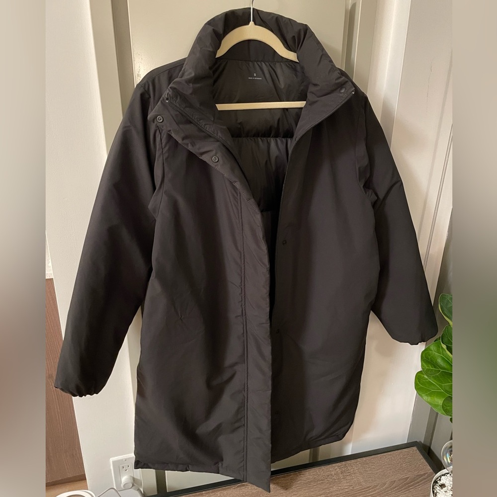 MUJI Water Repellent Down Coat, S, Black, Fill Power 750 Down